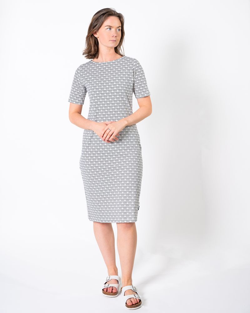 Holebrook Vera Tee Dress - Off White/Navy