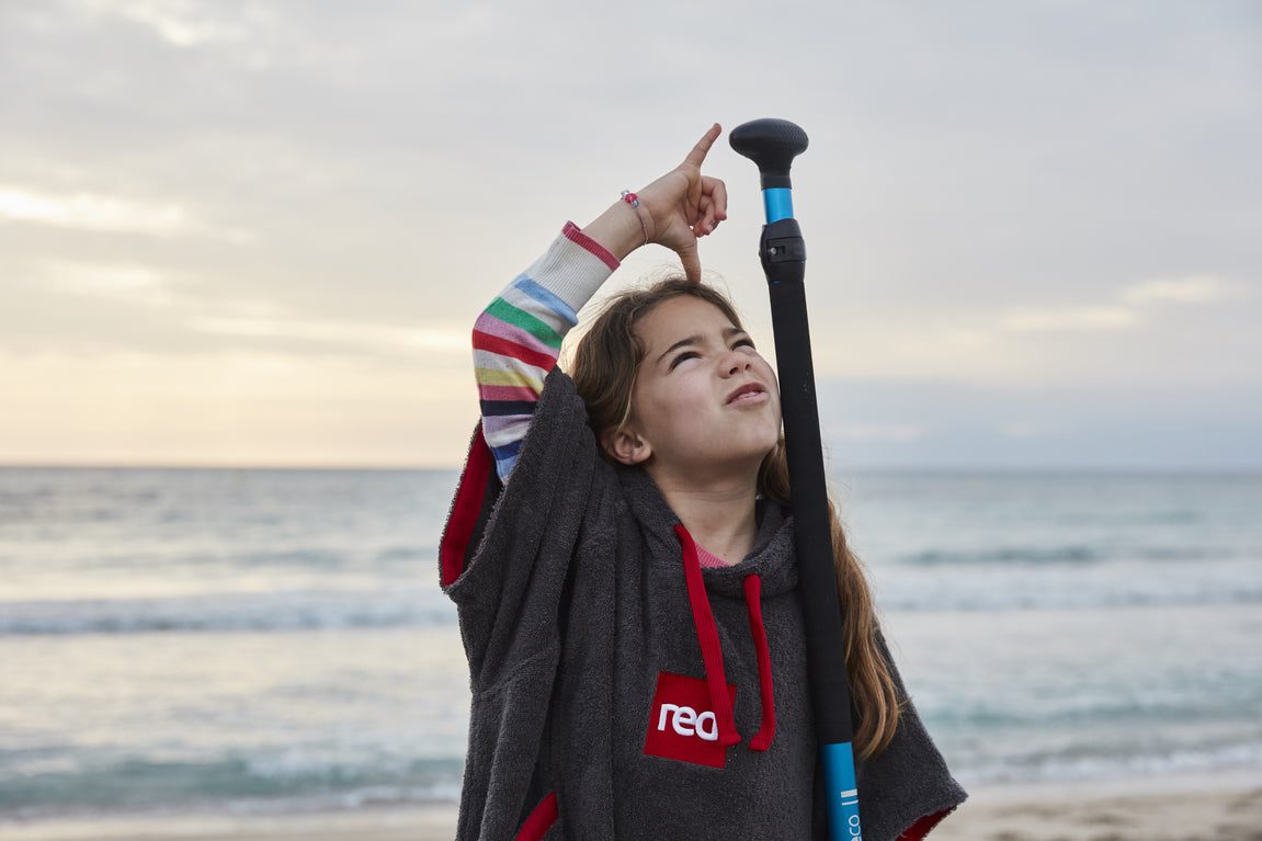 Red Paddle Co Kids Towelling Change Robe - Grey