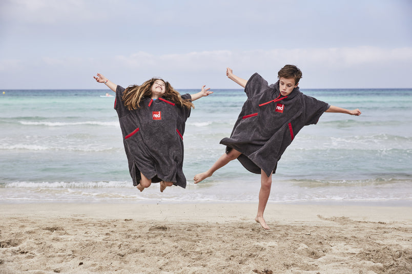 Red Paddle Co Kids Towelling Change Robe - Grey