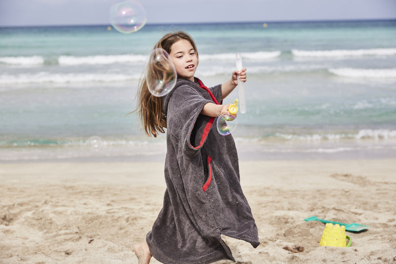 Red Paddle Co Kids Towelling Change Robe - Grey