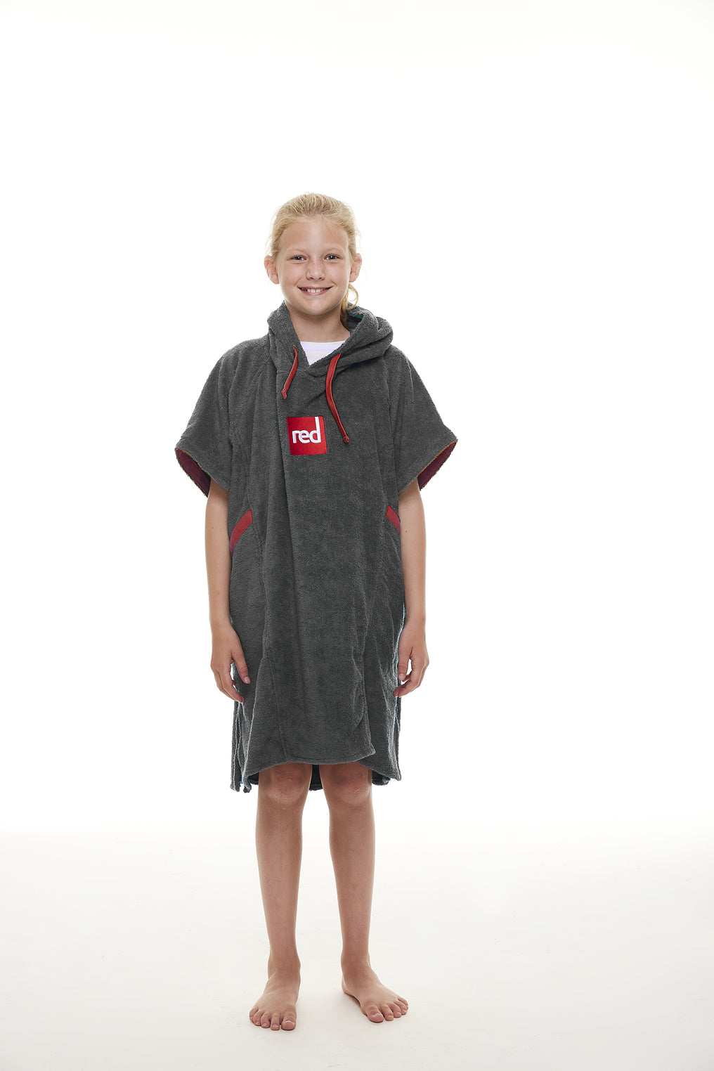 Red Paddle Co Kids Towelling Change Robe - Grey