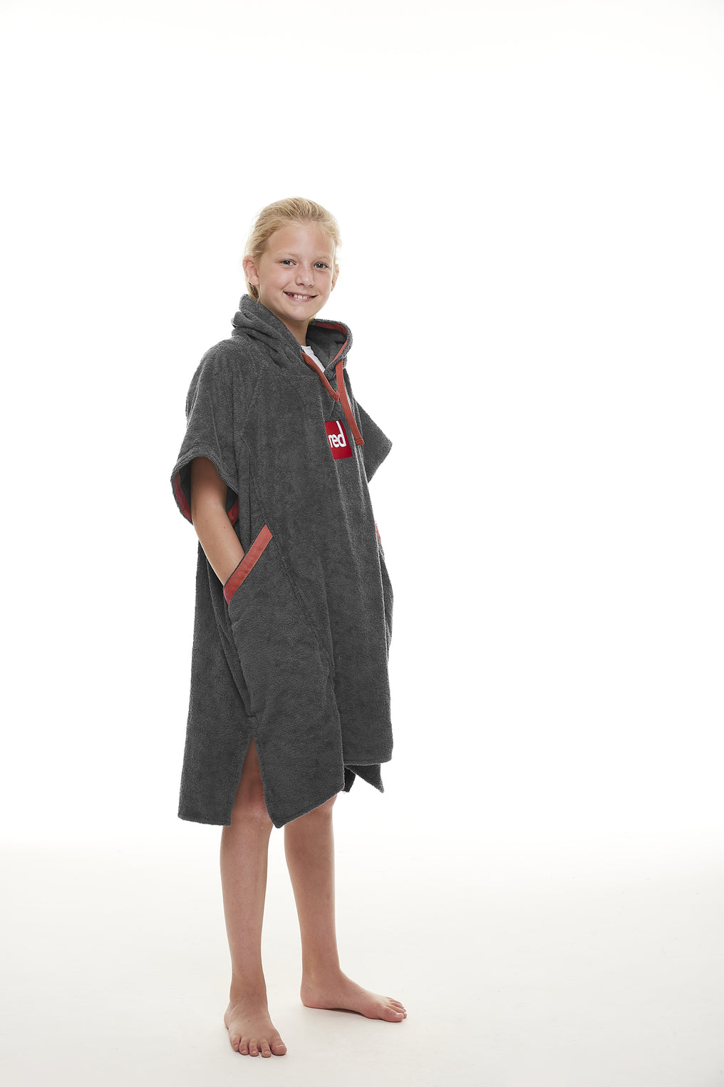 Red Paddle Co Kids Towelling Change Robe - Grey