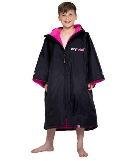 Dryrobe Advance Kids Short Sleeve - Black/Pink