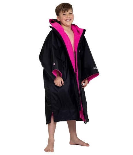 Dryrobe Advance Kids Short Sleeve - Black/Pink