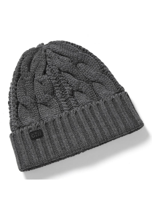 Gill Cable Knit Beanie - Graphite Melange