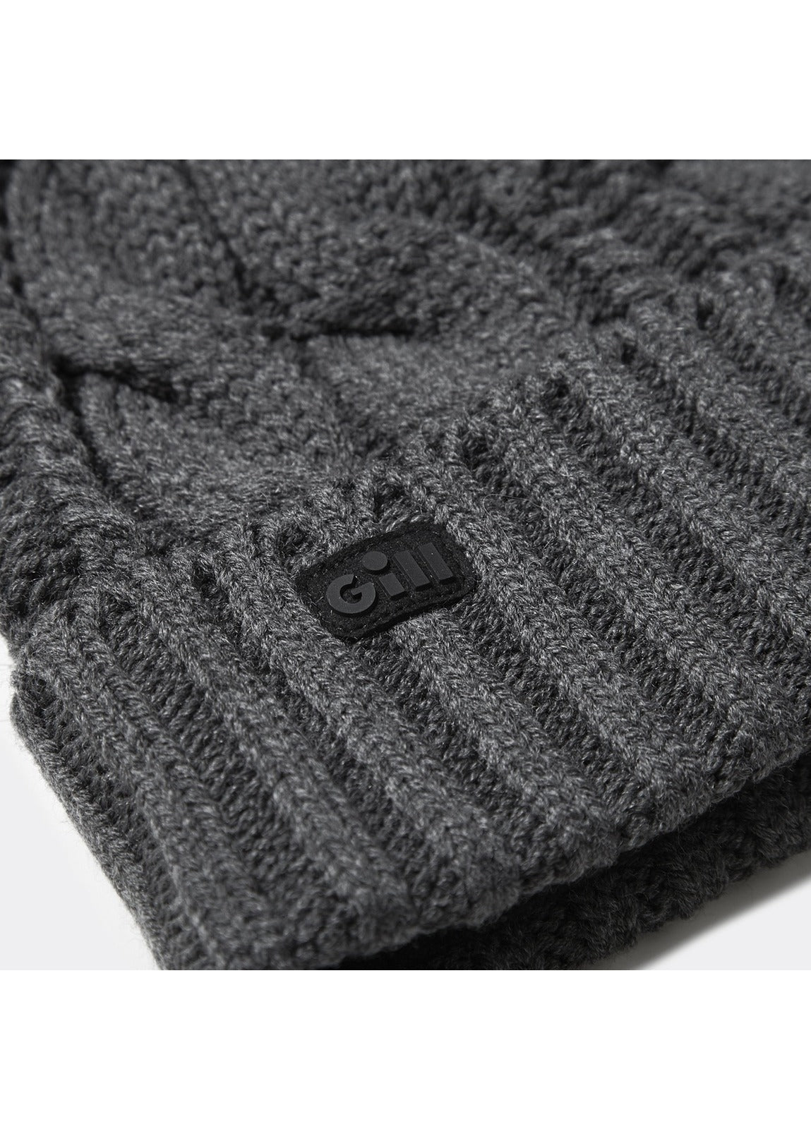 Gill Cable Knit Beanie - Graphite Melange