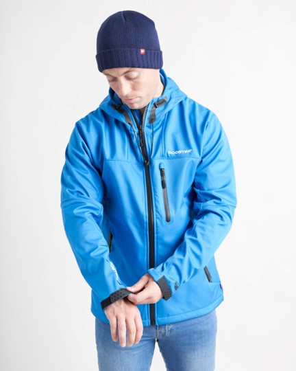 Rooster Soft Shell Jacket with Hood - Blue