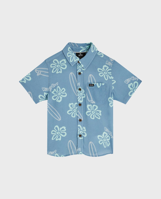 Rip Curl Boys Ride The Wave Shirt - Faded Denim
