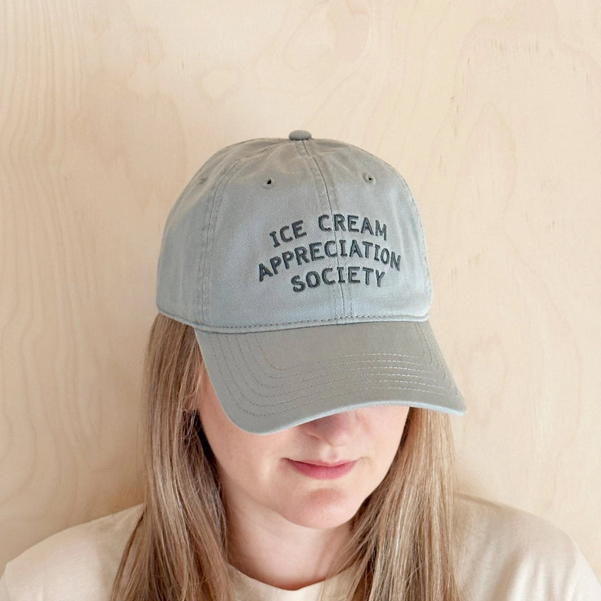 Ice Cream Appreciation Society -Cotton Baseball Cap - Pale Vintage Blue