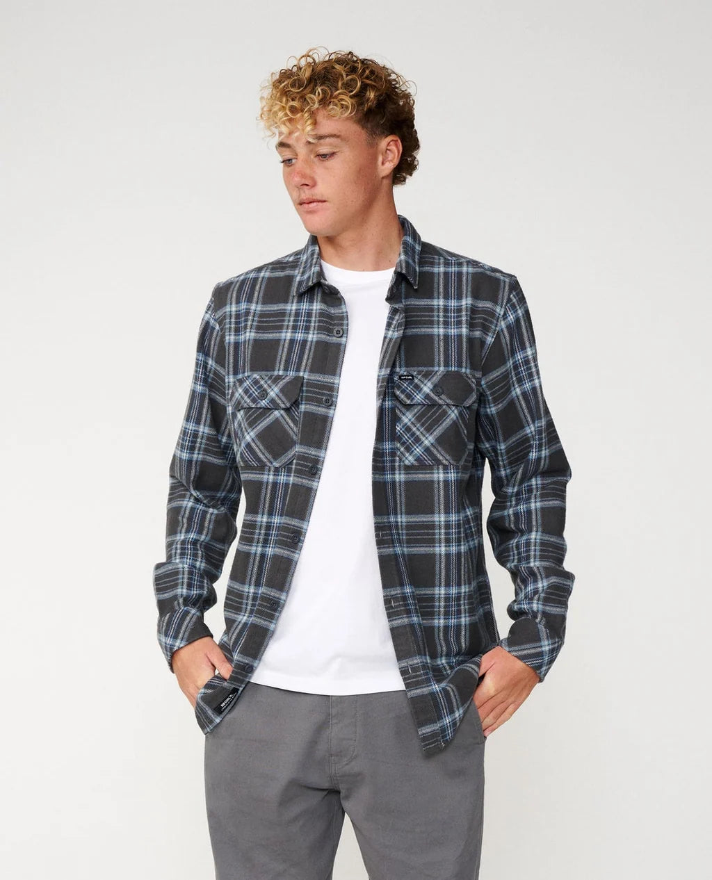 Rip Curl Premium Surf Griffin Flannel Shirt - Washed Black