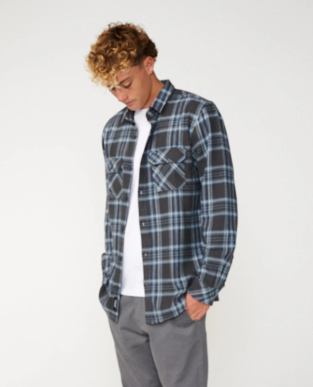 Rip Curl Premium Surf Griffin Flannel Shirt - Washed Black