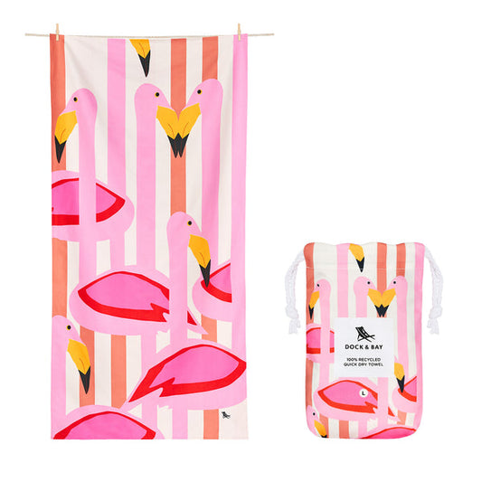 Dock & Bay Beach Towel Kids - Flamboyant Flamingos