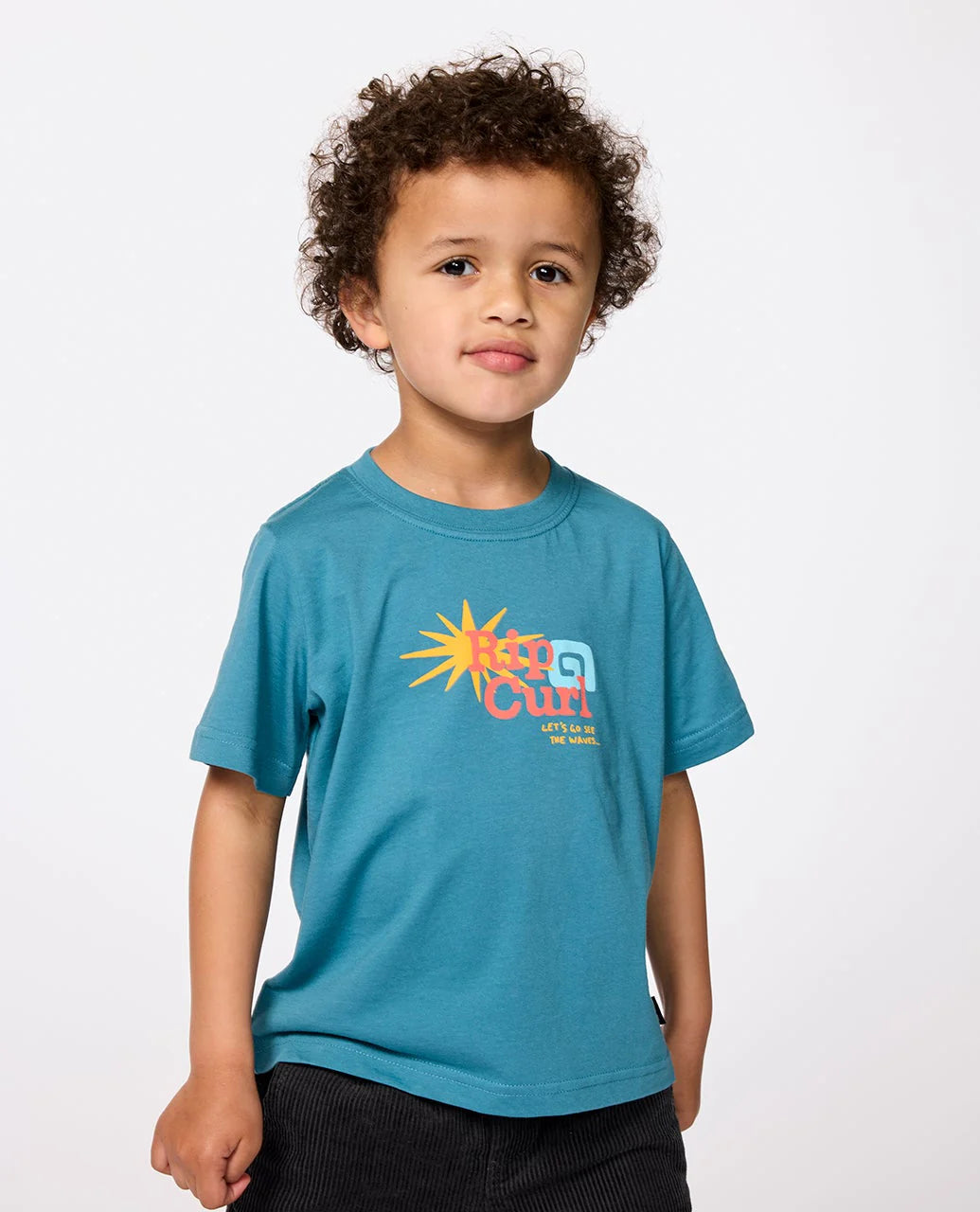 Rip Curl Let's See The Waves Tee -Boy - Storm Blue