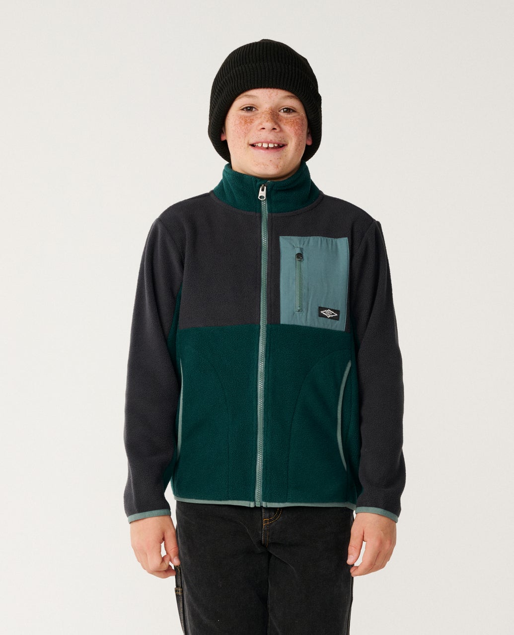 Rip Curl Kids Raw Energy Block Fleece - Blue/Green
