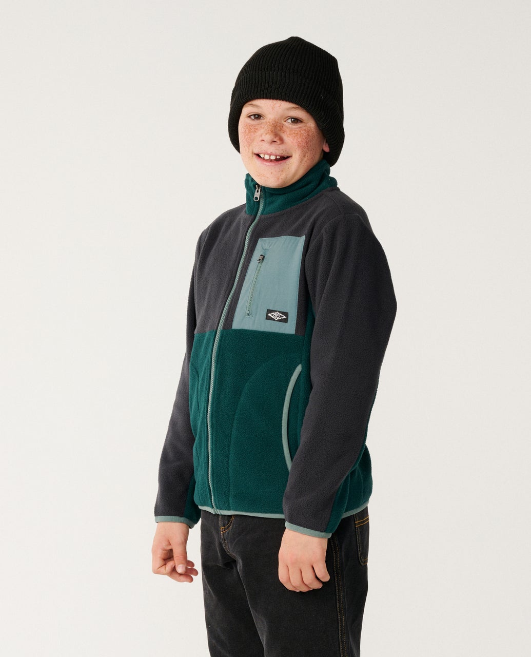 Rip Curl Kids Raw Energy Block Fleece - Blue/Green