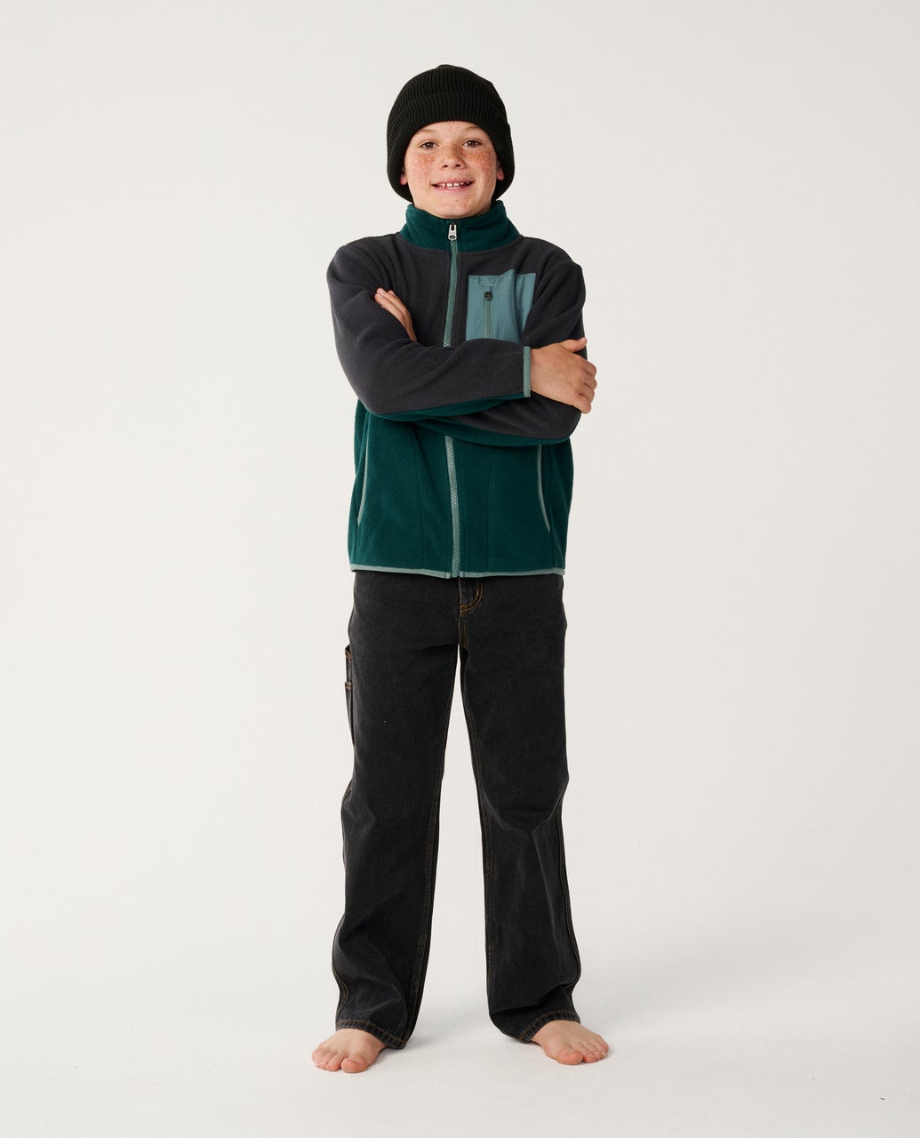 Rip Curl Kids Raw Energy Block Fleece - Blue/Green