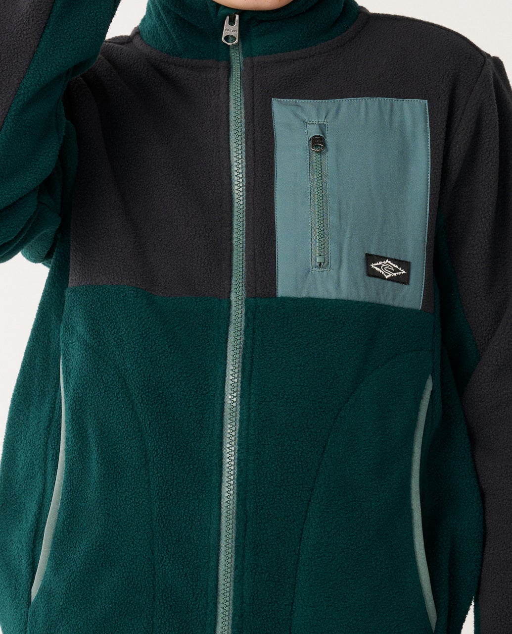 Rip Curl Kids Raw Energy Block Fleece - Blue/Green