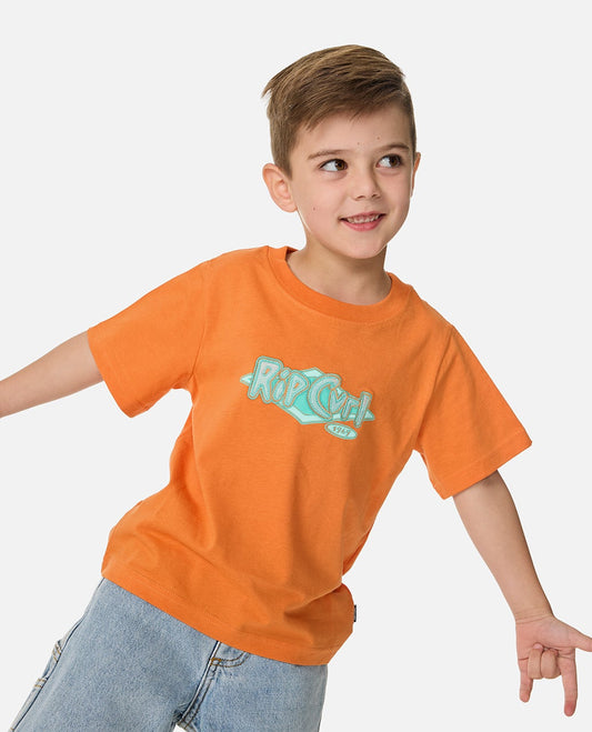 Rip Curl Boys Ride The Wave Logo Tee - Vitamin C