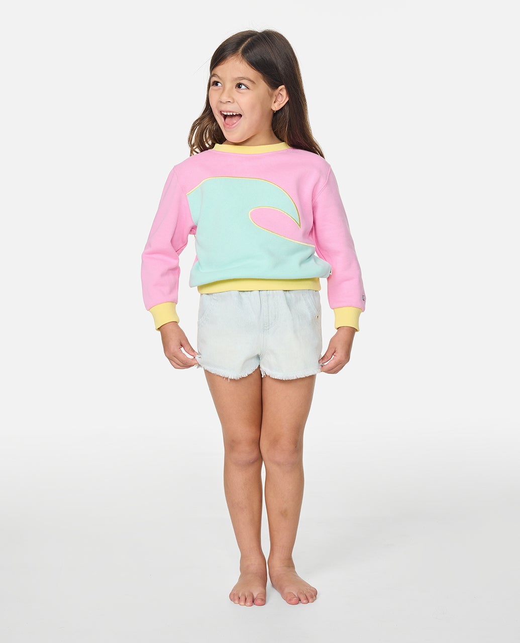 Rip Curl Girls Surf Wave Crew - Pink