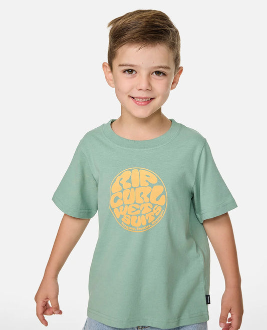 Rip Curl Boys Wettie Passage Icon Tee - Aloe