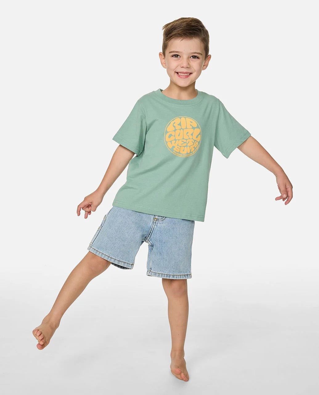 Rip Curl Boys Wettie Passage Icon Tee - Aloe