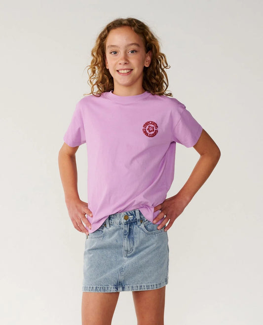 Rip Curl Girls Surf Puff Relaxed Tee - Bright Lilac
