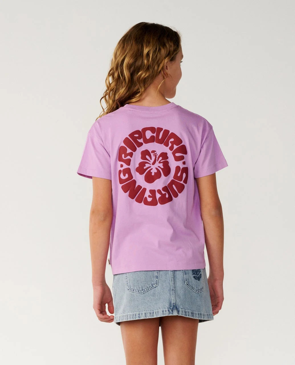 Rip Curl Girls Surf Puff Relaxed Tee - Bright Lilac