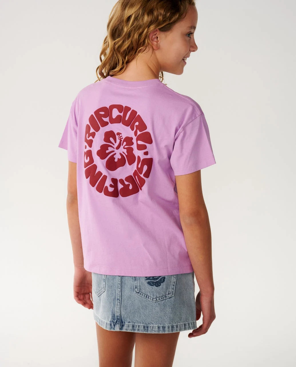 Rip Curl Girls Surf Puff Relaxed Tee - Bright Lilac