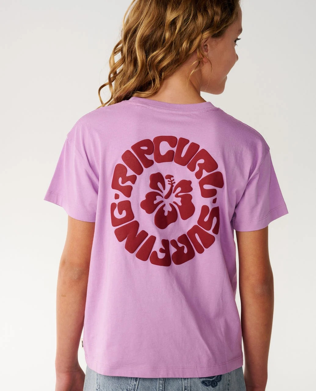 Rip Curl Girls Surf Puff Relaxed Tee - Bright Lilac