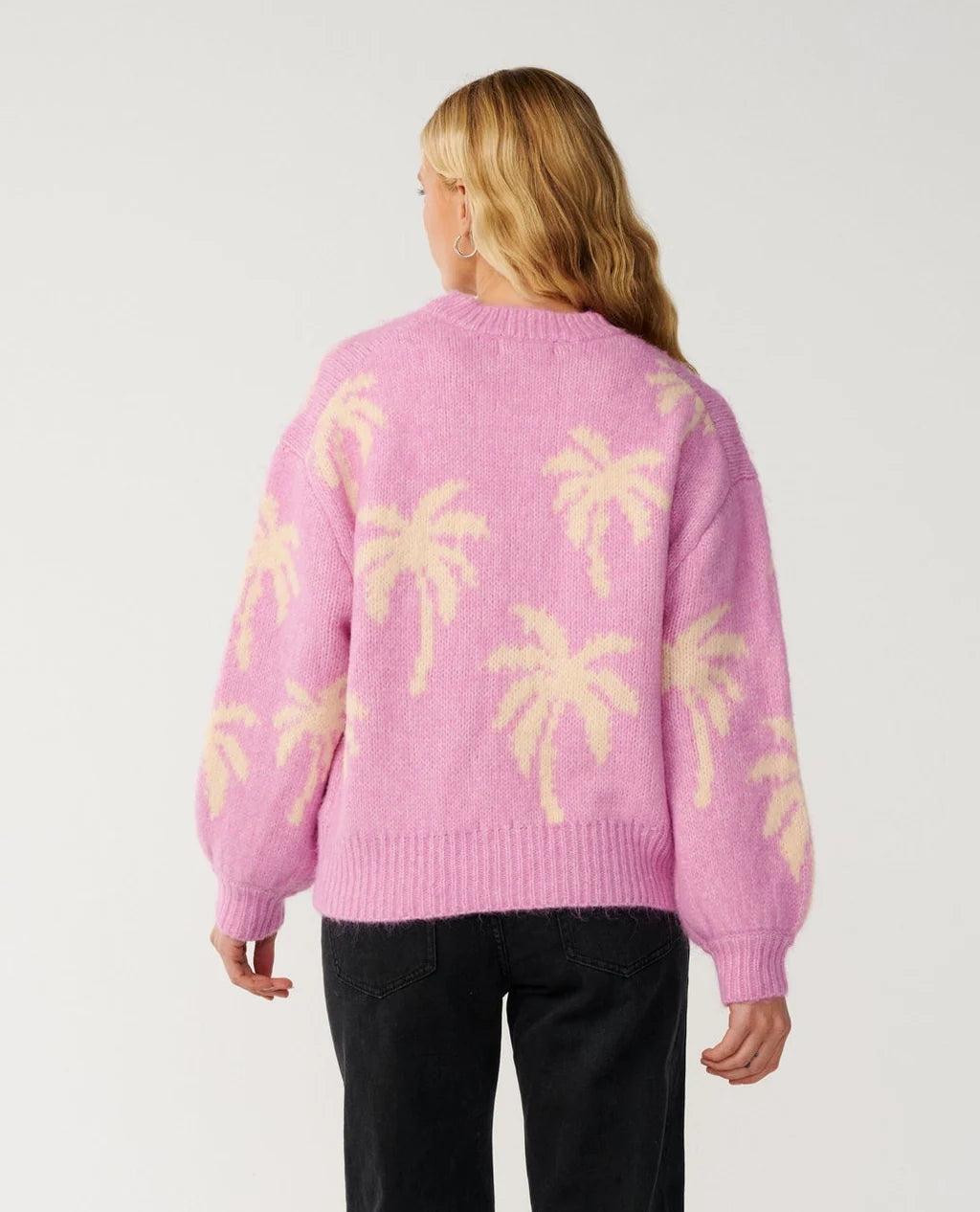 Rip Curl Retro Swell Palm Jacquard Crew - Lilac