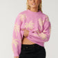 Rip Curl Retro Swell Palm Jacquard Crew - Lilac