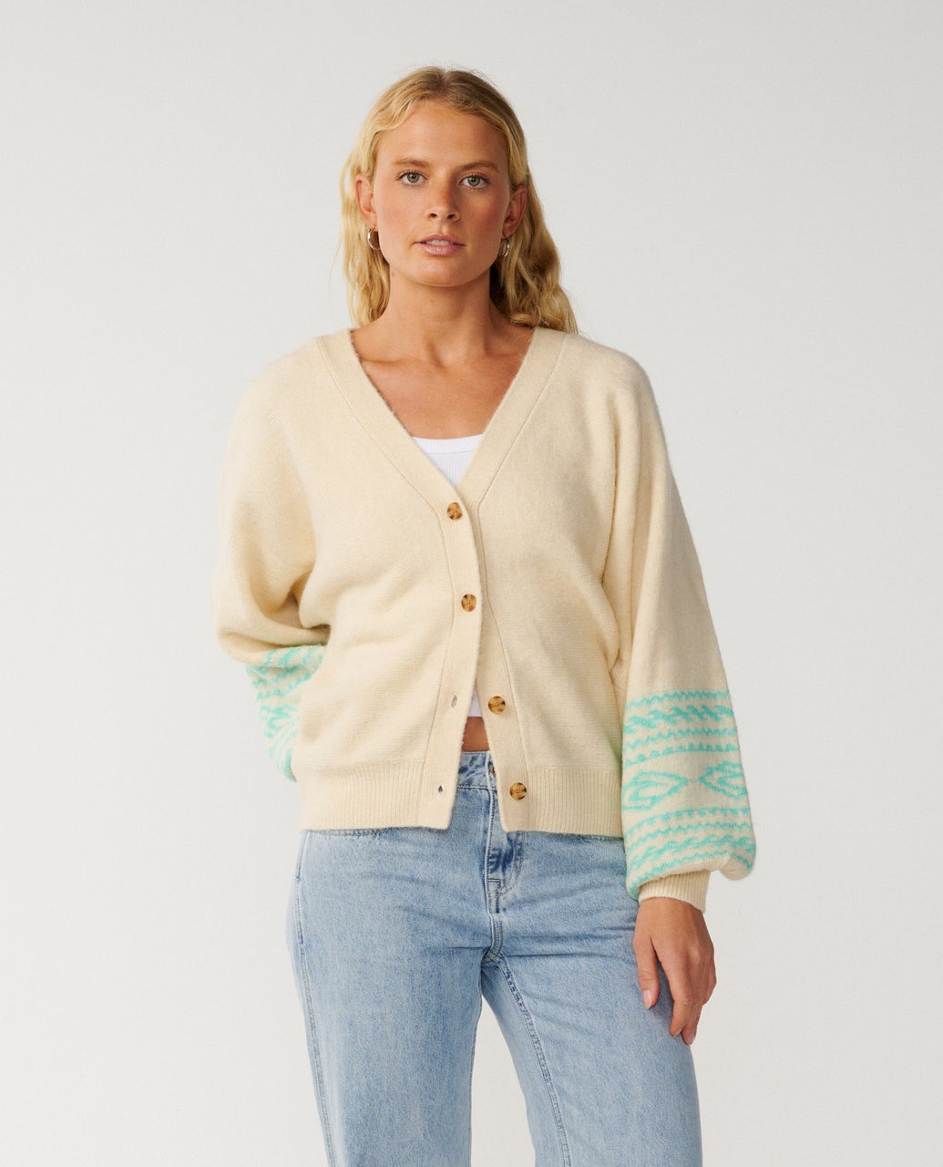 Rip Curl Retro Bossa Nova Jacquard Cardigan - Brazilian Sand