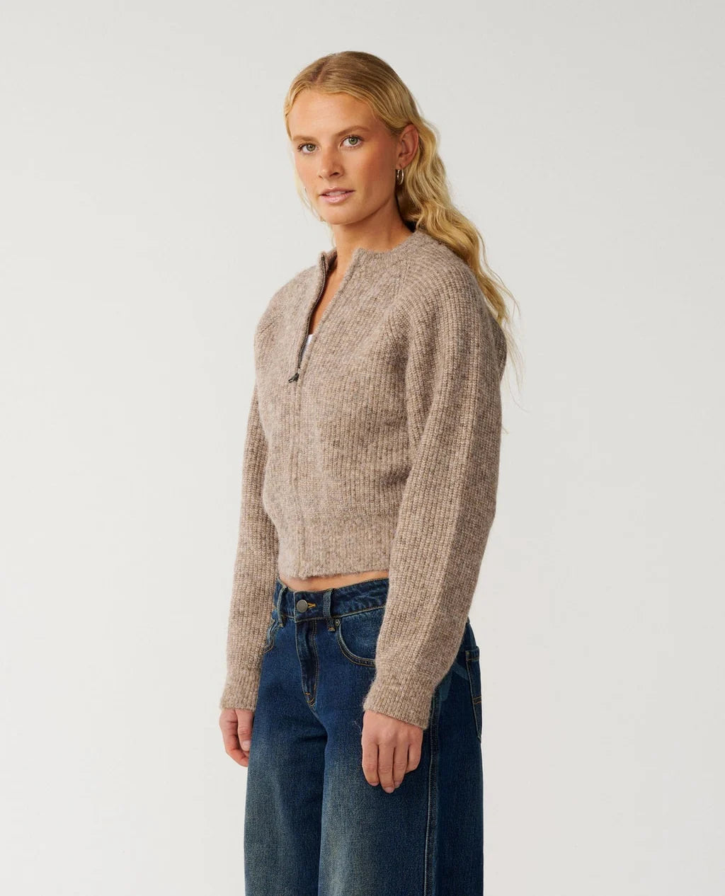 Rip Curl Venture Zip Through Cardigan - Mocha