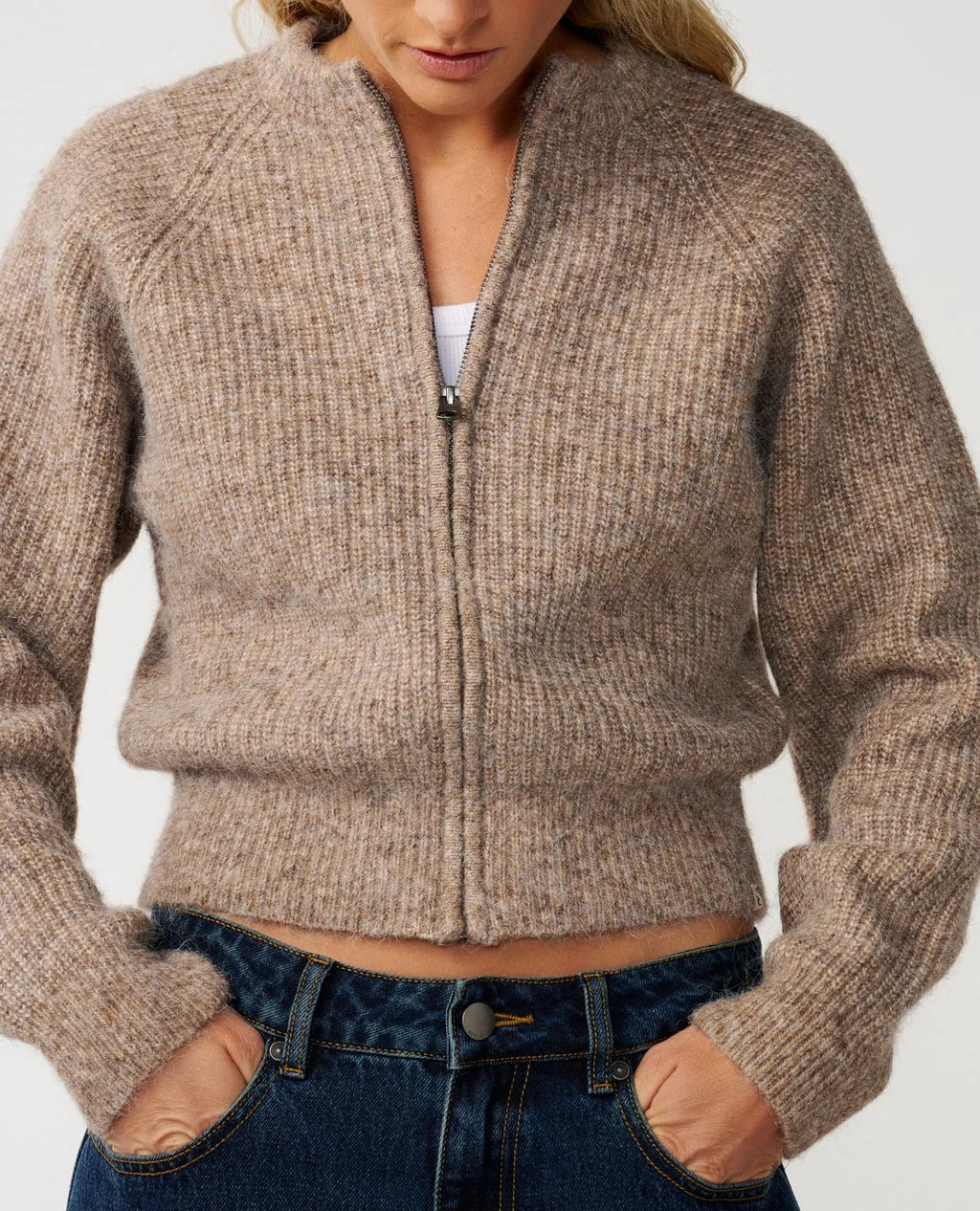Rip Curl Venture Zip Through Cardigan - Mocha