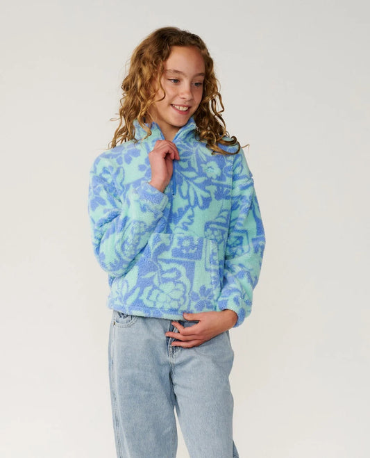 Rip Curl Girls Pacific Dreams Quarter Zip Fleece - Ocean