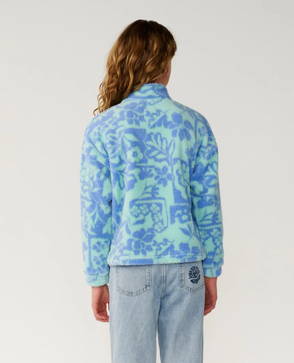 Rip Curl Girls Pacific Dreams Quarter Zip Fleece - Ocean