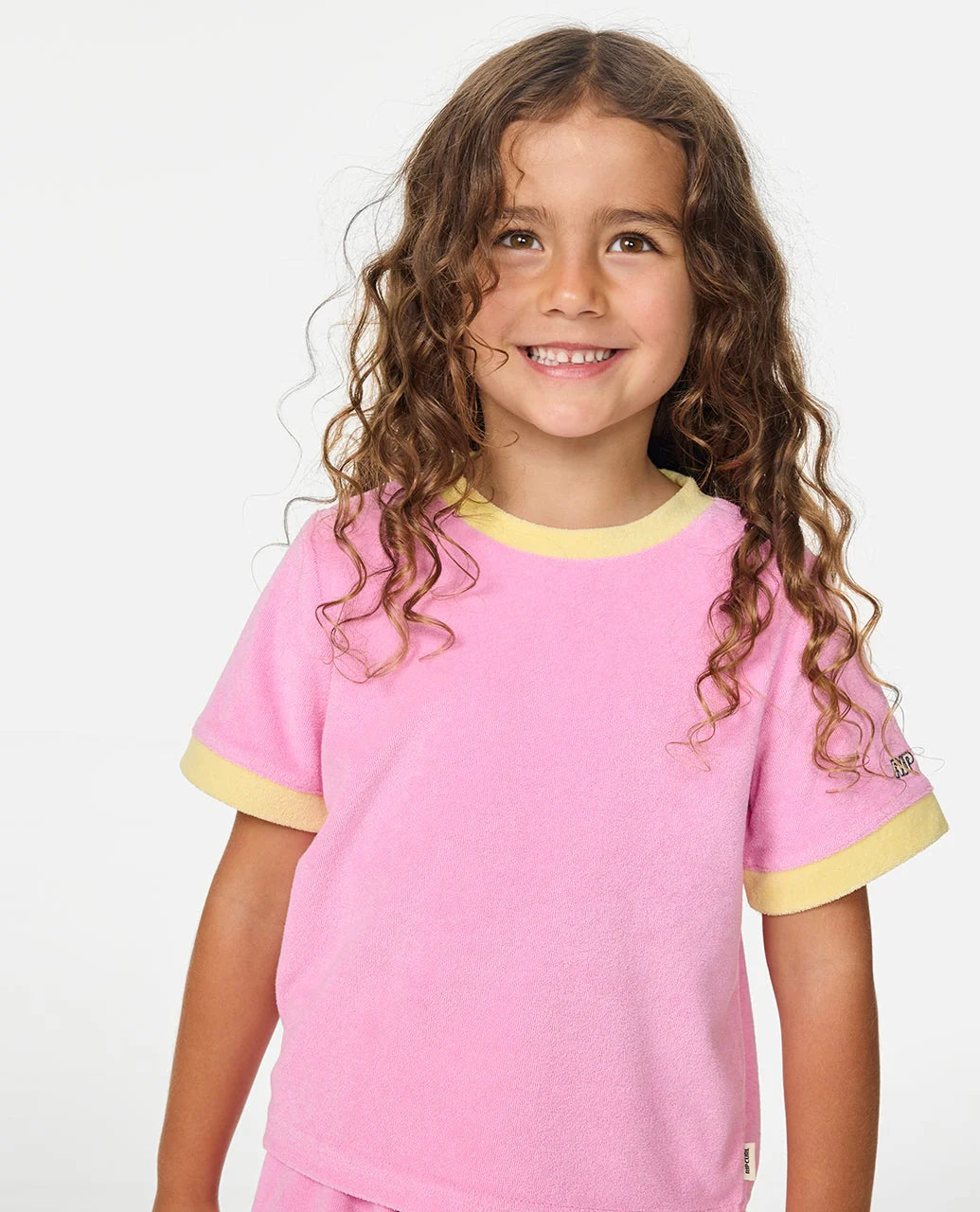 Rip Curl Girls Ride The Wave Terry Tee - Pink