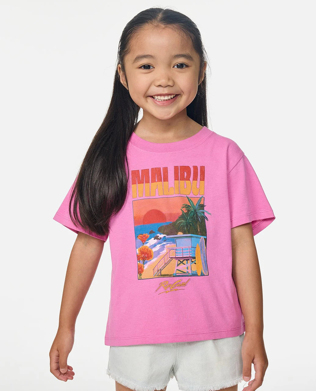 Rip Curl Girls Malibu Relaxed Tee - Pink
