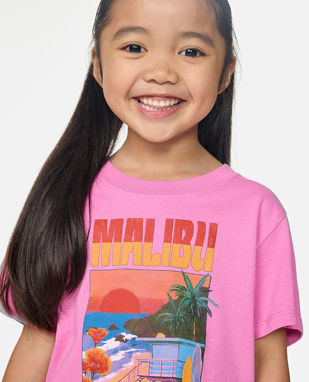Rip Curl Girls Malibu Relaxed Tee - Pink