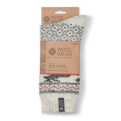 Norwegian Wool Socks - Reindeer