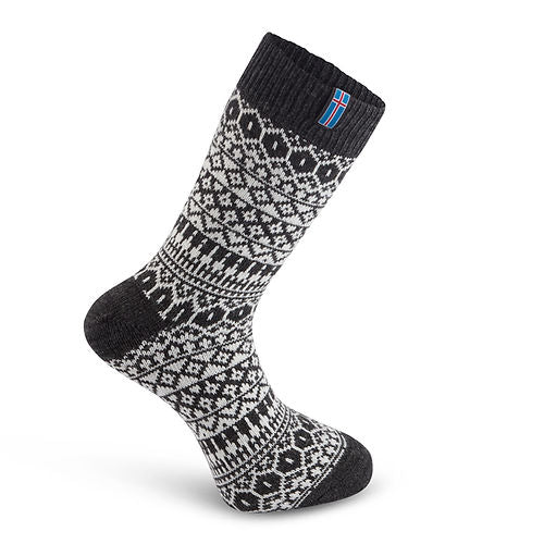 Norwegian Wool Socks - Icelander Graphite