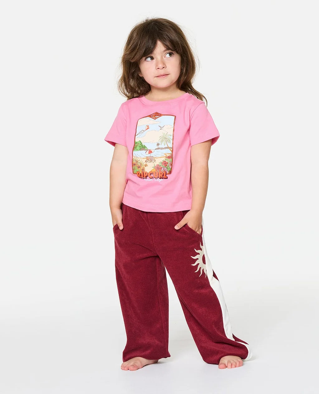 Rip Curl Girls Surf Vista Tee - Bright Pink