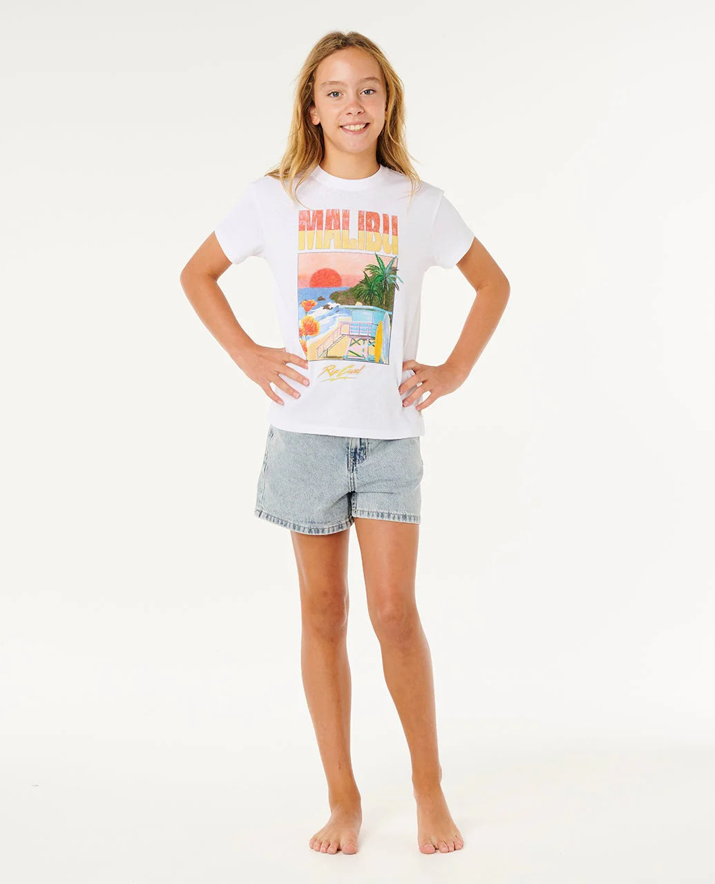 Rip Curl Girls Hayley O Relaxed Tee - Optical White