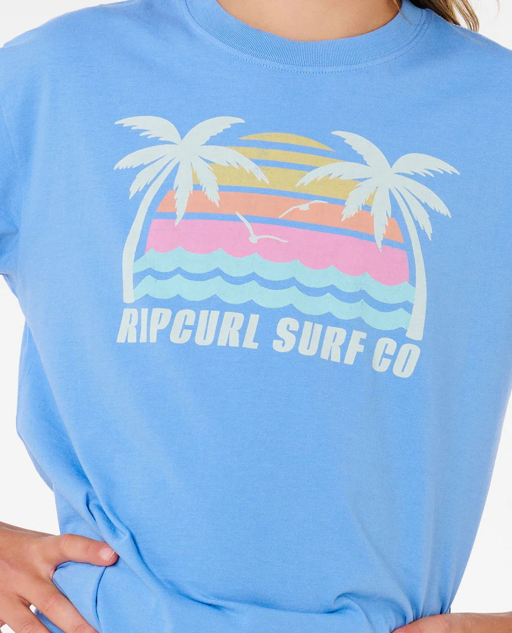 Rip Curl Girls Malibu Relaxed Tee - Cornflower Blue