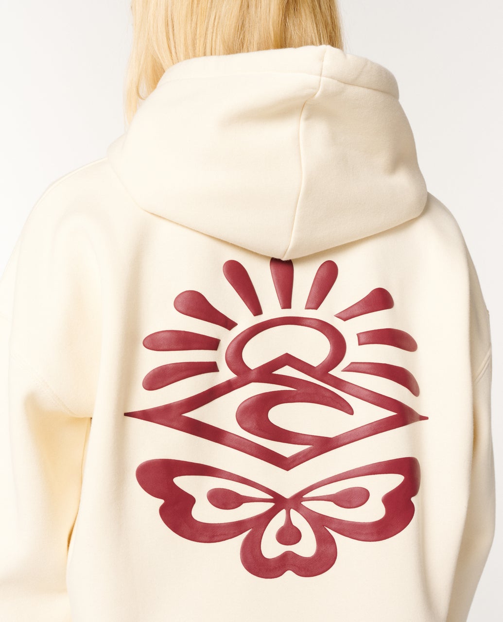 Rip Curl Icons of Surf Relaxed Hood - Bone/Dark Plum
