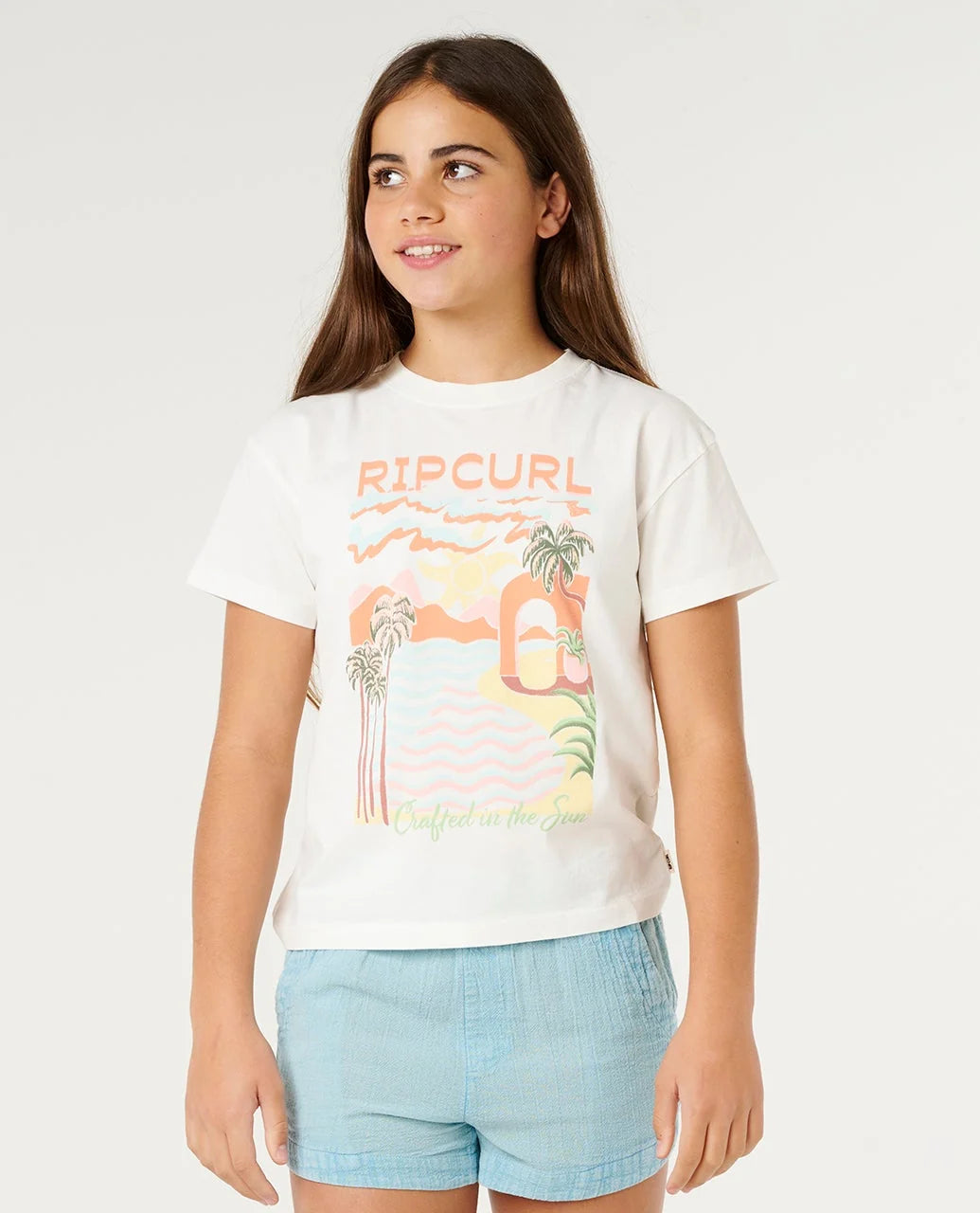 Rip Curl Girls Half Moon Relaxed Tee - Bone