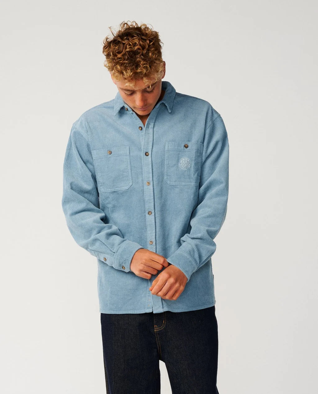 Rip Curl Premium Surf Cord Long Sleeve Shirt - Citadel Blue