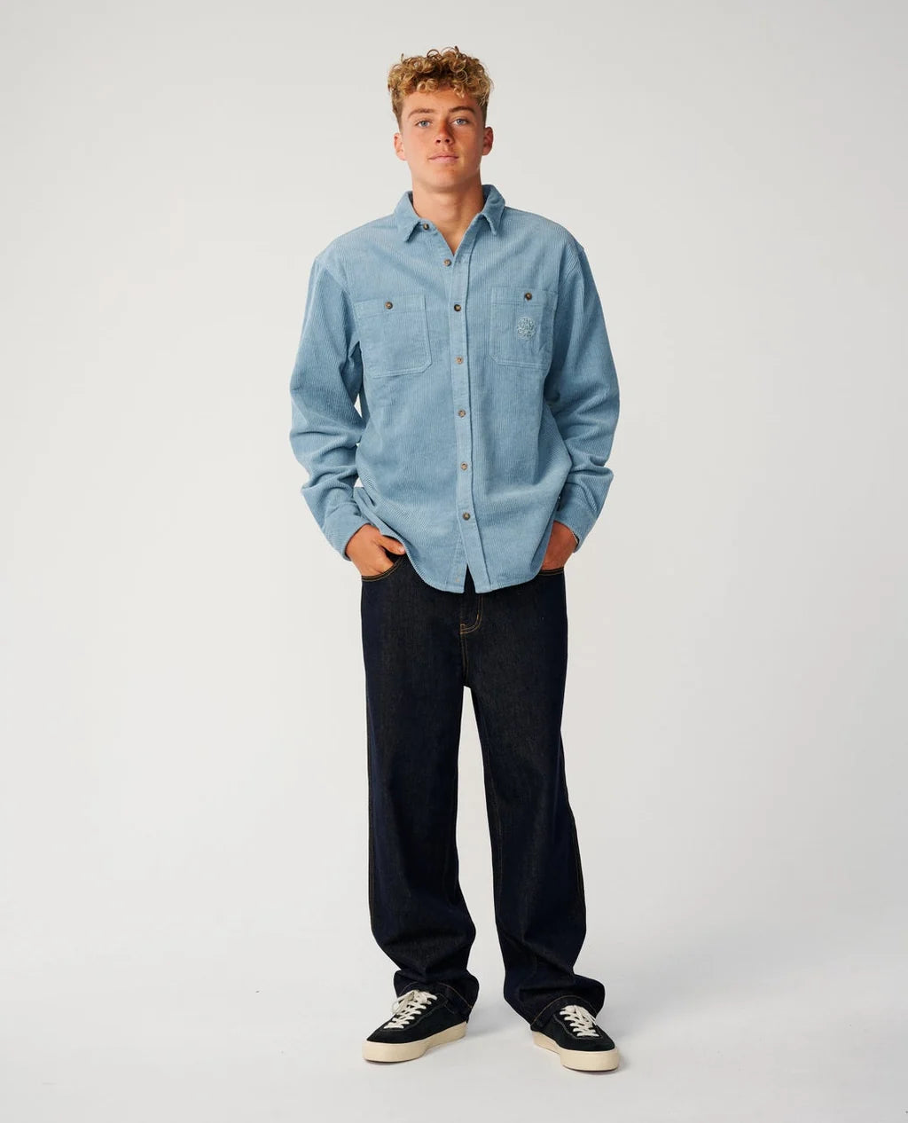 Rip Curl Premium Surf Cord Long Sleeve Shirt - Citadel Blue