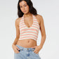 Rip Curl Topanga Canyon Rib Halter Neck Top - Peach