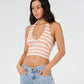 Rip Curl Topanga Canyon Rib Halter Neck Top - Peach